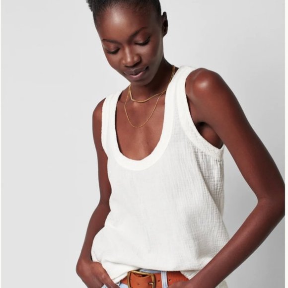Faherty Tops Faherty White Organic Cotton Gauze Tank Poshmark
